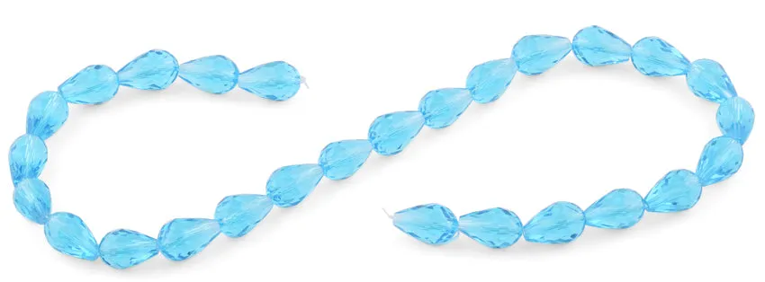10x15mm Torquoise Drop Faceted Crystal Beads