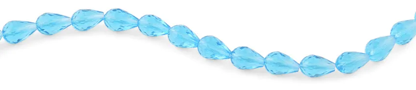 10x15mm Torquoise Drop Faceted Crystal Beads