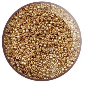 15/0 TR-PF557 Starlight Gold Galvanized PermaFinish Round Toho 5g Seed Beads | Beading Supply