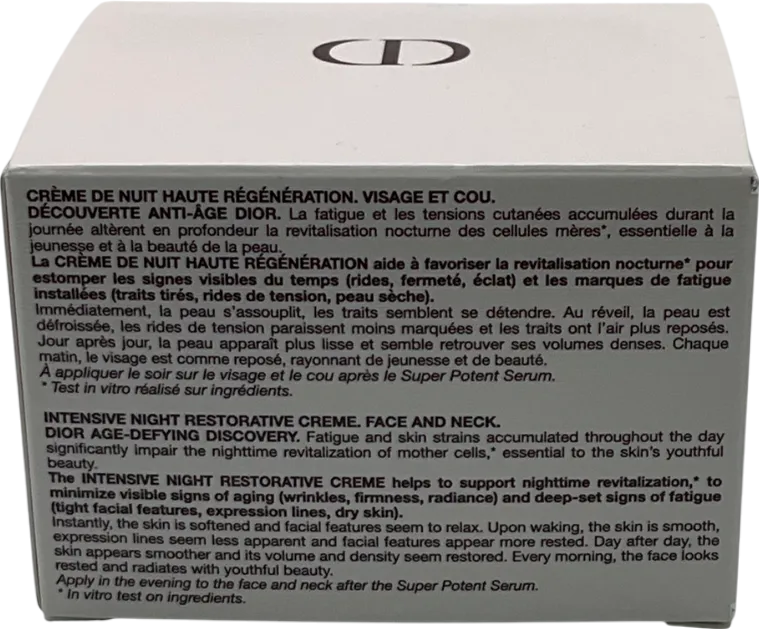 Dior Capture Totale Cream Intensive Restorative Night Cream Face And Neck 60ml