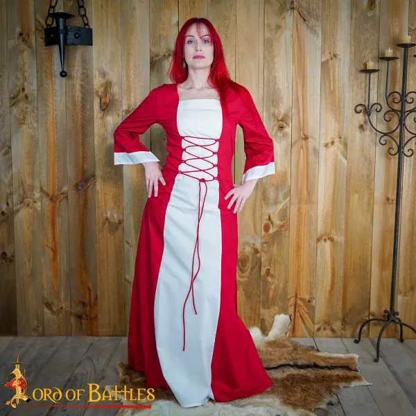 Enchantress Dress - Red and White Cotton