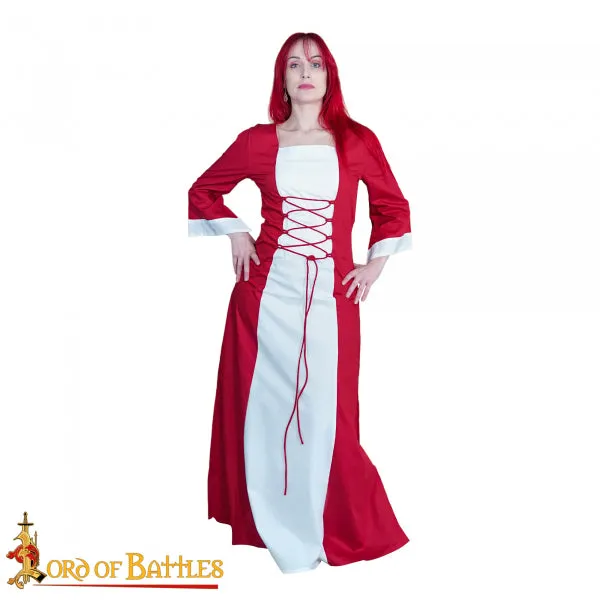 Enchantress Dress - Red and White Cotton