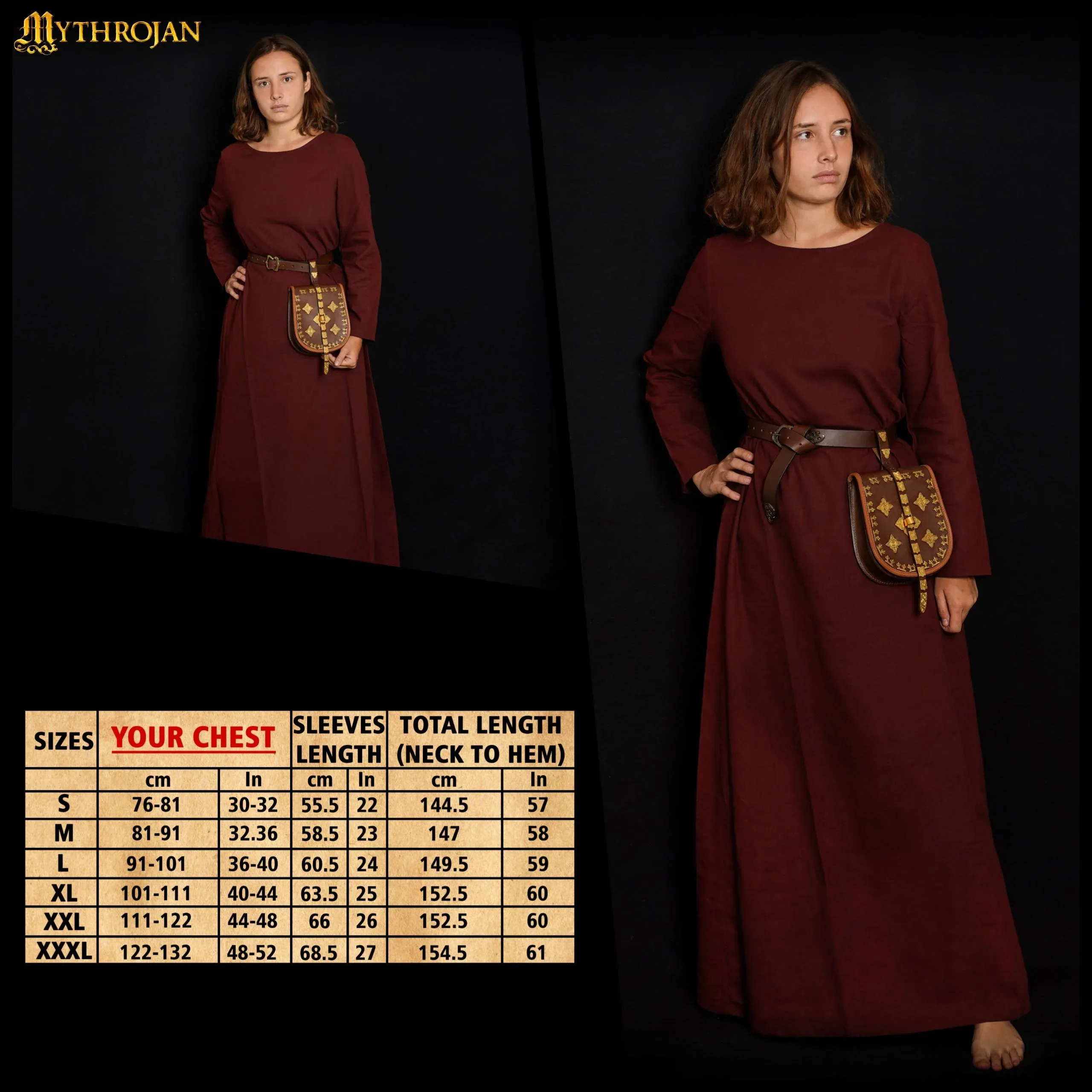 Medieval Dress - Brown Cotton