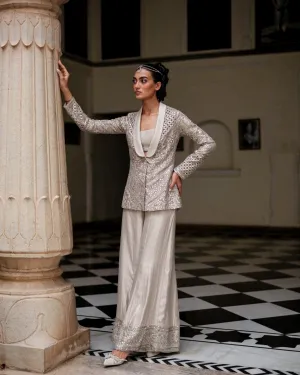 Mesh Henna Jacket Set