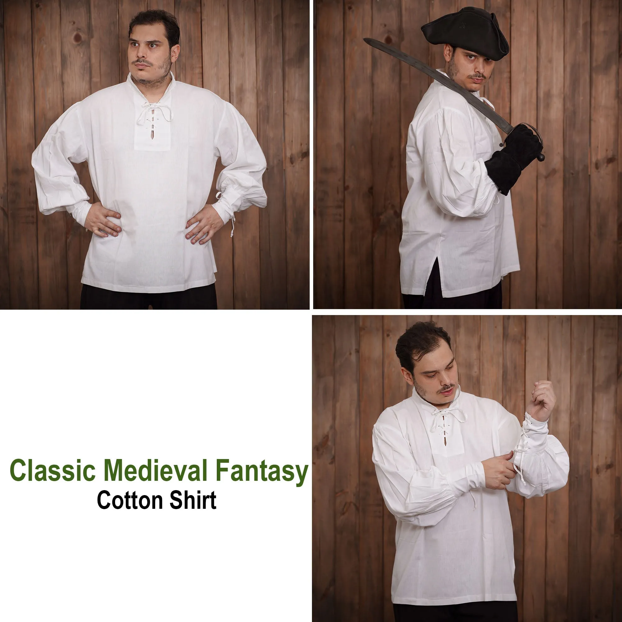 Renaissance Fantasy Pirate shirt - White