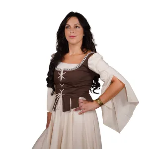 Renaissance Maiden Bodice - Brown Cotton